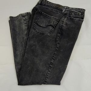 Levi's Signature Mid Rise Slim Black Wash Straight Leg Stretch Denim Jeans 32W